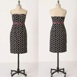 Maeve She Who Is Beautiful Strapless Polka Dot Dress sz 6